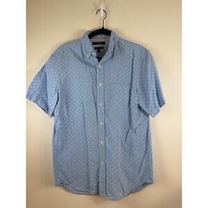 BANANA REPUBLIC MENS CAMDEN FIT ABSTRACT PATTERN SHIRT SMALL blue